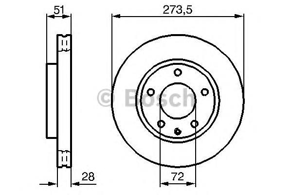 Tarcza hamulcowa przednia 0986479016 Bosch