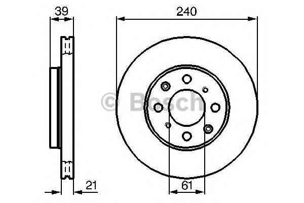 0986479033 Bosch tarcza hamulcowa przednia