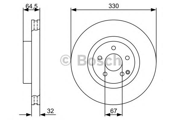 0986479332 Bosch tarcza hamulcowa przednia