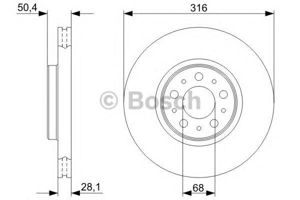 0986479322 Bosch tarcza hamulcowa przednia