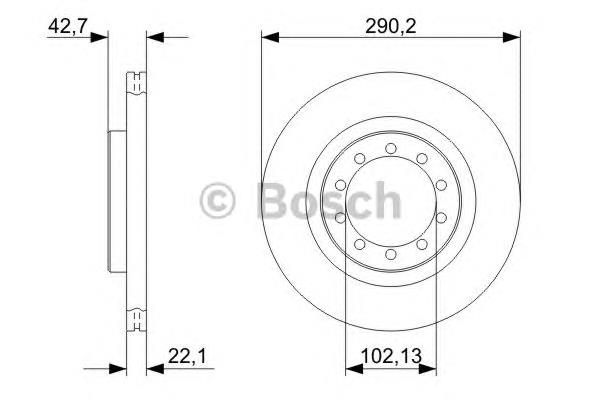 Tarcza hamulcowa przednia 0986479343 Bosch