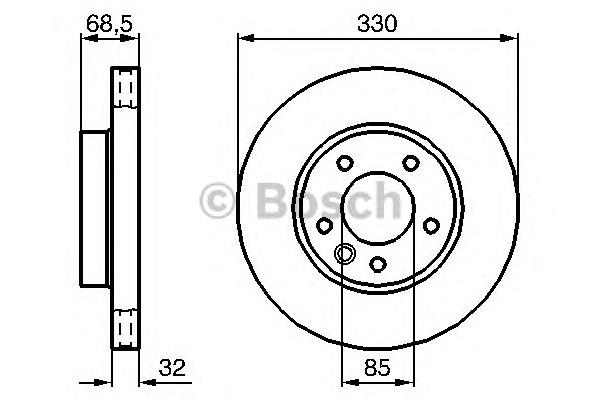 0986479250 Bosch tarcza hamulcowa przednia