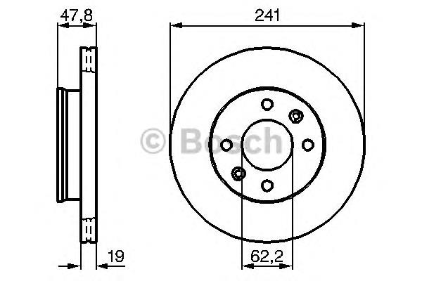 0986479206 Bosch tarcza hamulcowa przednia