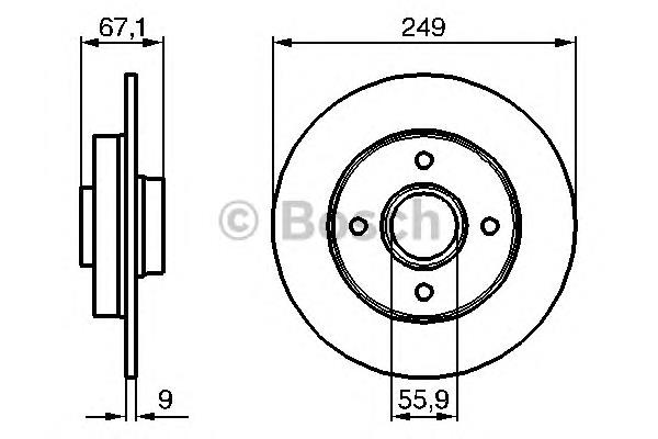 0986479219 Bosch tarcza hamulcowa tylna