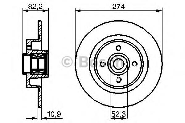 Do koszyka 0986479277 Bosch Tarcza hamulcowa tylna