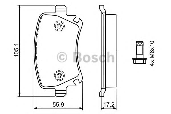 0986494062 Bosch okładziny (klocki do hamulców tarczowych tylne)