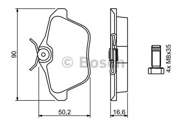 0986494020 Bosch okładziny (klocki do hamulców tarczowych tylne)