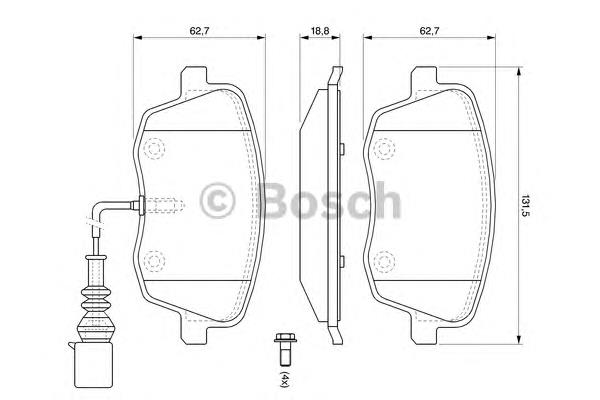 0 986 494 105 Bosch klocki hamulcowe przednie tarczowe