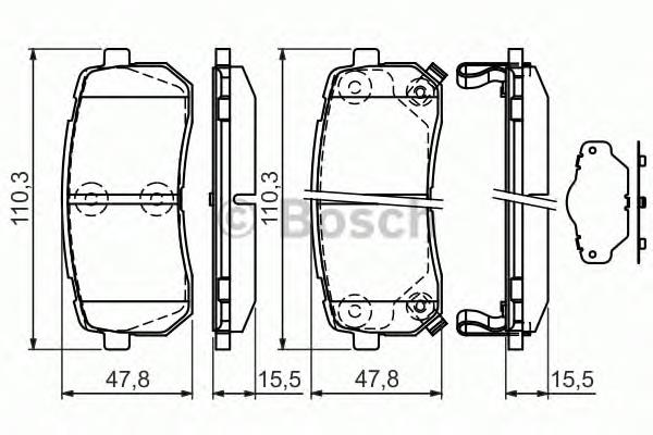 0986494327 Bosch okładziny (klocki do hamulców tarczowych tylne)