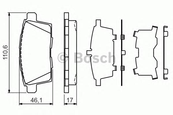 0986494376 Bosch okładziny (klocki do hamulców tarczowych tylne)