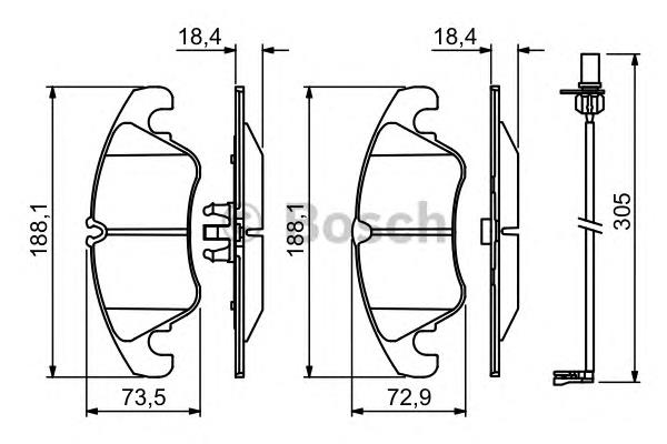 0986494259 Bosch klocki hamulcowe przednie tarczowe