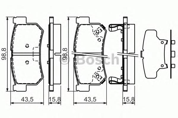 0986494237 Bosch okładziny (klocki do hamulców tarczowych tylne)