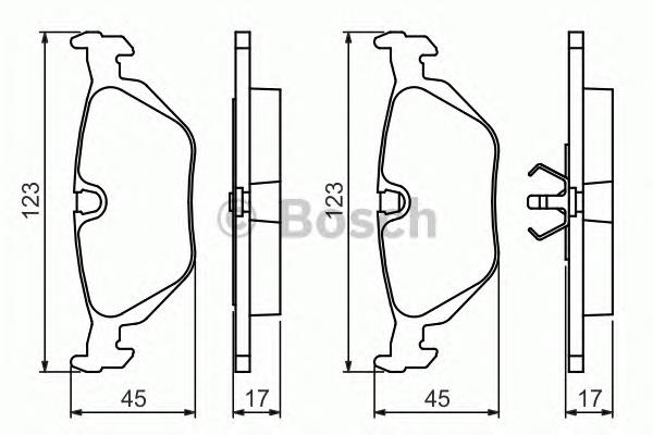 0986460964 Bosch okładziny (klocki do hamulców tarczowych tylne)