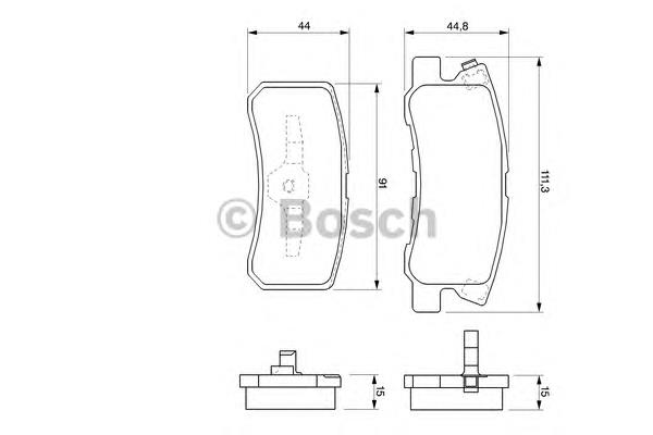 0986424717 Bosch okładziny (klocki do hamulców tarczowych tylne)