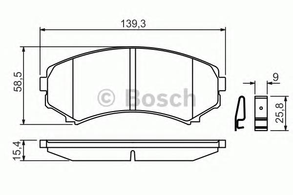 Do koszyka 0986424709 Bosch Klocki hamulcowe przednie tarczowe