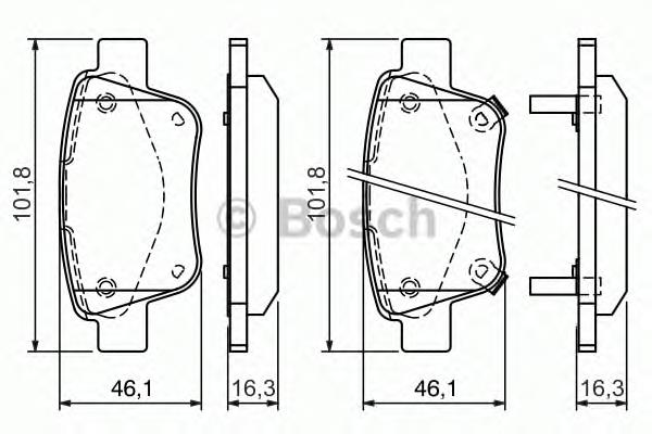 0986424798 Bosch okładziny (klocki do hamulców tarczowych tylne)