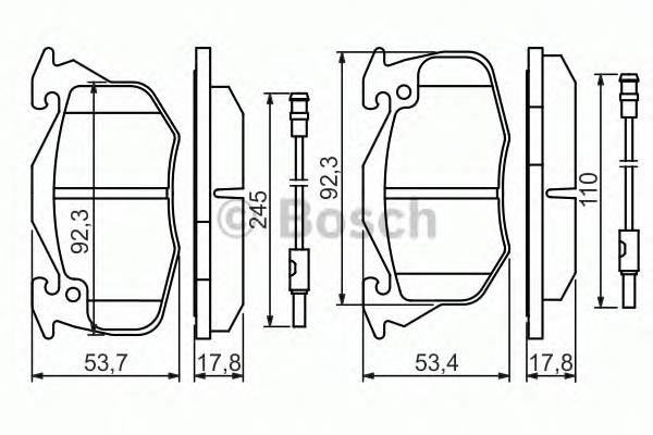 Do koszyka 0986469860 Bosch Klocki hamulcowe przednie tarczowe