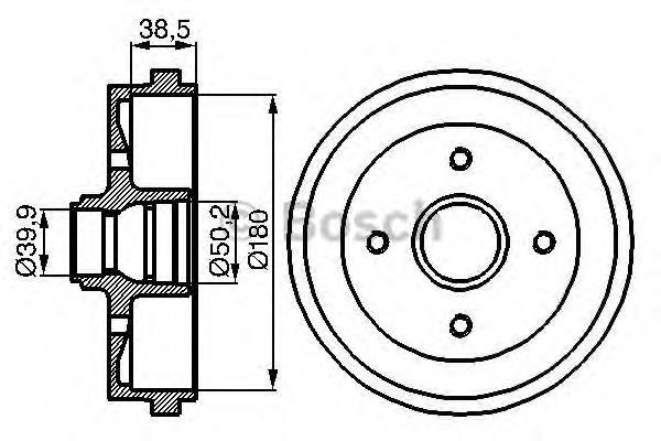 0986477002 Bosch Bęben hamulcowy tylny