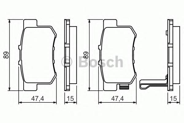 0986461006 Bosch okładziny (klocki do hamulców tarczowych tylne)