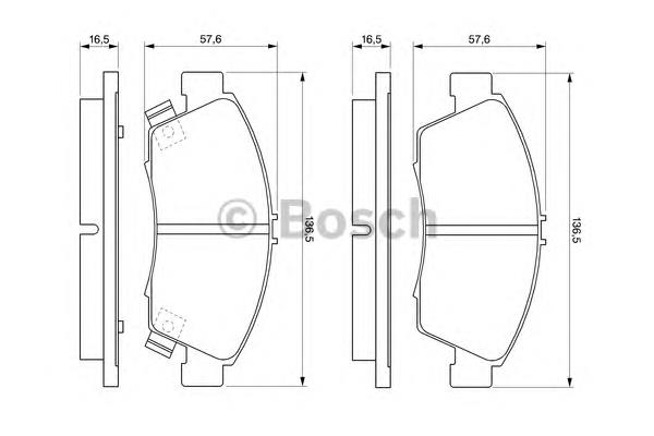 Do koszyka 0986461759 Bosch Klocki hamulcowe przednie tarczowe