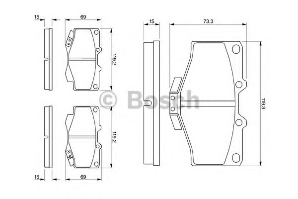 0986424268 Bosch klocki hamulcowe przednie tarczowe