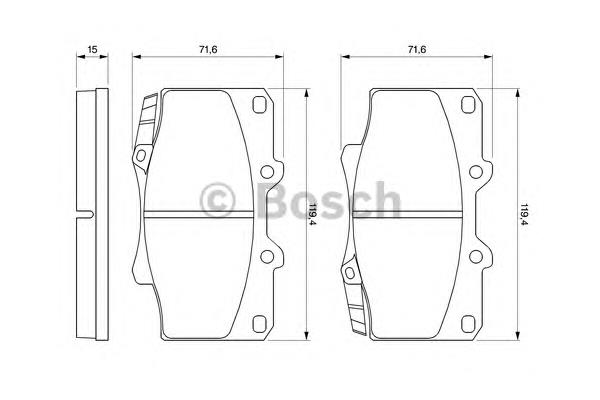 0986424134 Bosch klocki hamulcowe przednie tarczowe