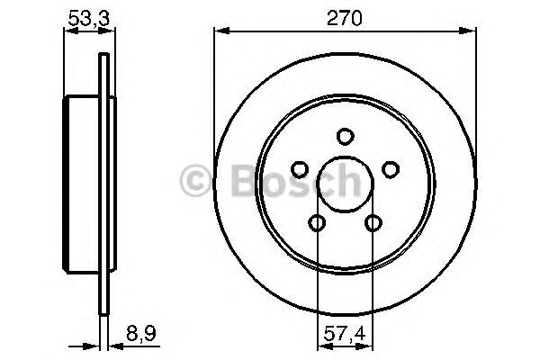 0986478514 Bosch tarcza hamulcowa tylna