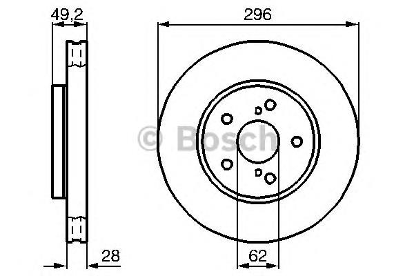 Do koszyka 0986478968 Bosch Tarcza hamulcowa przednia