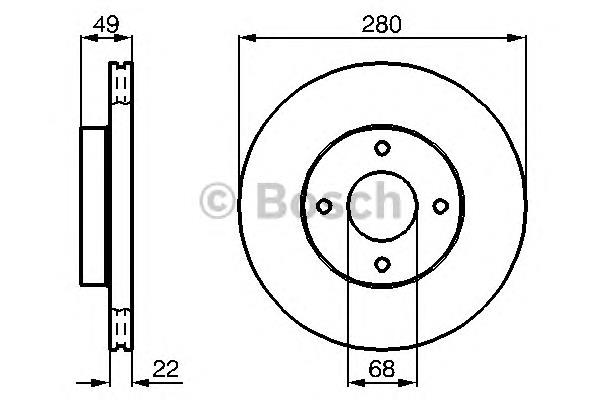 0986478728 Bosch tarcza hamulcowa przednia