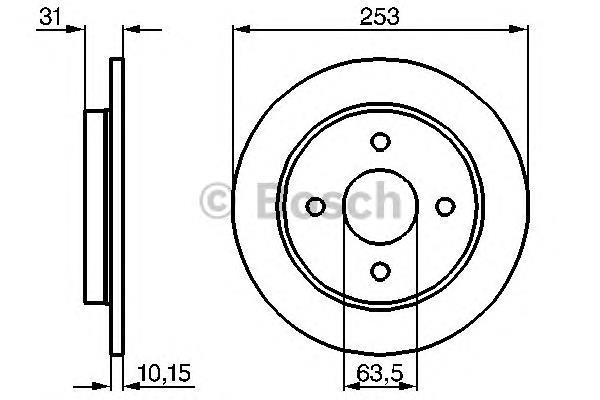 0986478344 Bosch Tarcza hamulcowa tylna