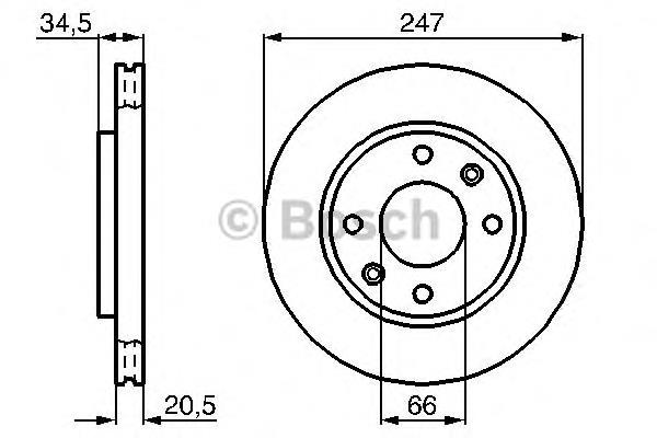 0986478370 Bosch tarcza hamulcowa przednia