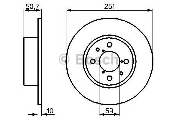 0986478238 Bosch tarcza hamulcowa tylna