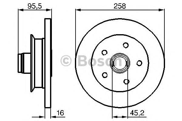 Do koszyka 0986478224 Bosch Tarcza hamulcowa przednia