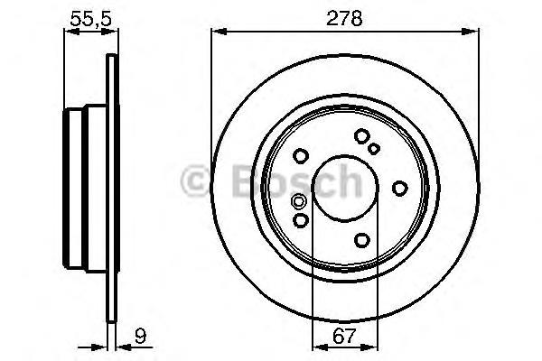 0986478325 Bosch tarcza hamulcowa tylna