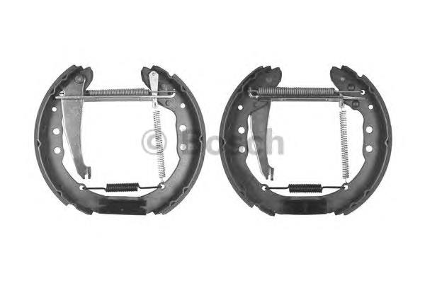 Do koszyka 0204114634 Bosch Klocki hamulcowe tylne bębnowe, kompletne z cylindrami, zestaw