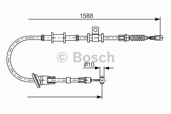 Linka hamulca ręcznego tylna prawa 1987482246 Bosch