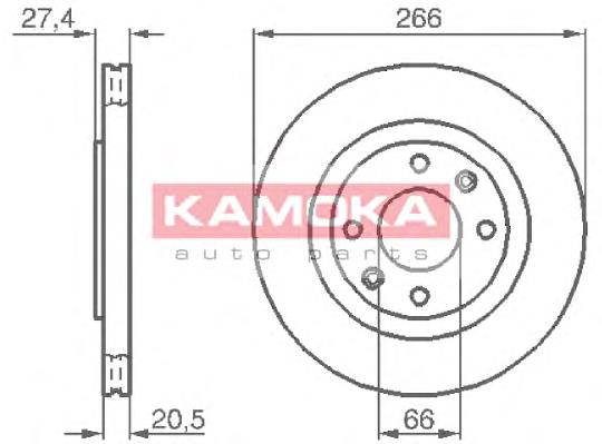 103384 Kamoka tarcza hamulcowa przednia