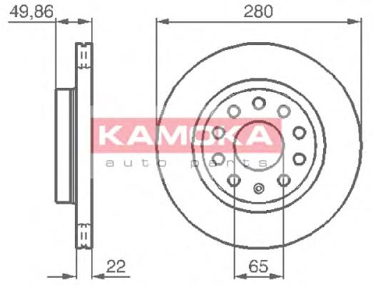 1032446 Kamoka tarcza hamulcowa przednia