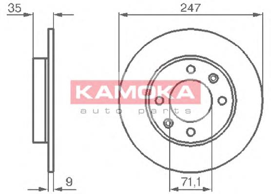 1032356 Kamoka tarcza hamulcowa tylna