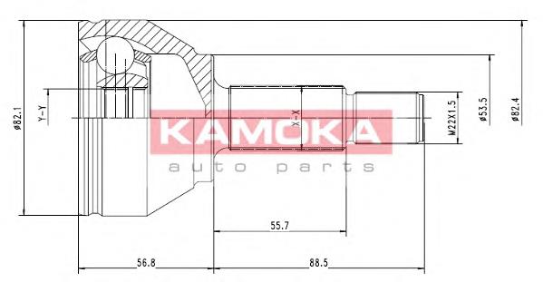 7092 Kamoka przegub homokinetyczny przedni zewnętrzny