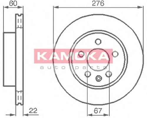 1031720 Kamoka tarcza hamulcowa przednia