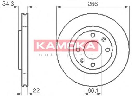 1032280 Kamoka tarcza hamulcowa przednia