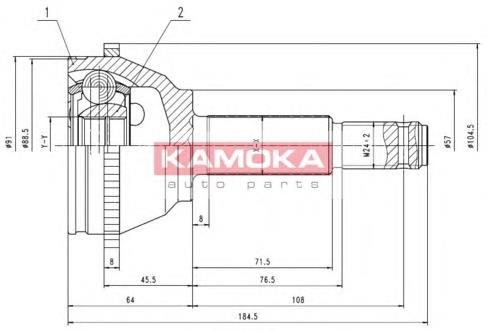 Przegub homokinetyczny przedni zewnętrzny 79538 Asam