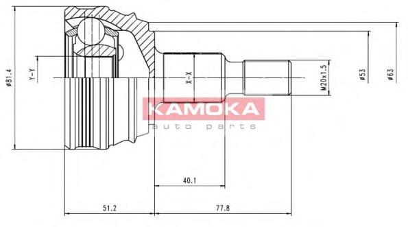 6864 Kamoka przegub homokinetyczny przedni zewnętrzny