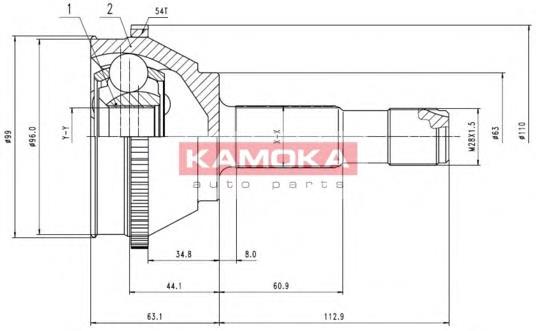 6506 Kamoka przegub homokinetyczny przedni zewnętrzny