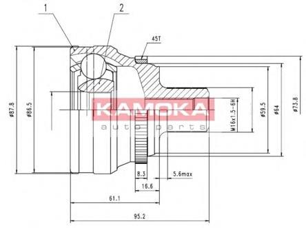 Przegub homokinetyczny przedni zewnętrzny 4A0407305F VAG