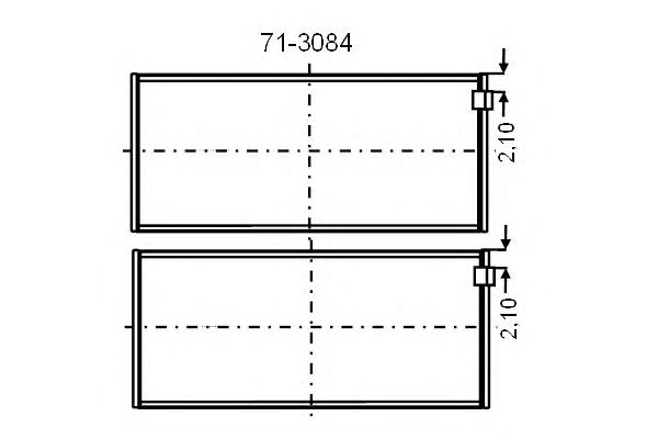 Panewki korbowodowe wału korbowego, zestaw, standardowe (STD) 713084STD Glyco