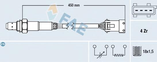 Sonda lambda czujnik tlenu po katalizatorze 00001618V3 Peugeot/Citroen