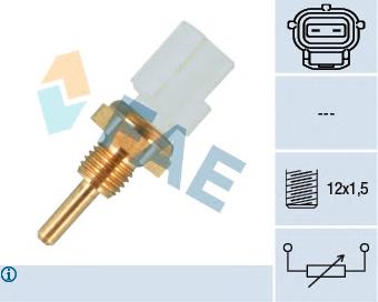 Czujnik temperatury płynu chłodzącego, na desce rozdzielczej Toyota 894220H010