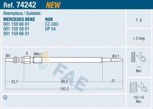 A0011595701 Mercedes Świeca żarowa